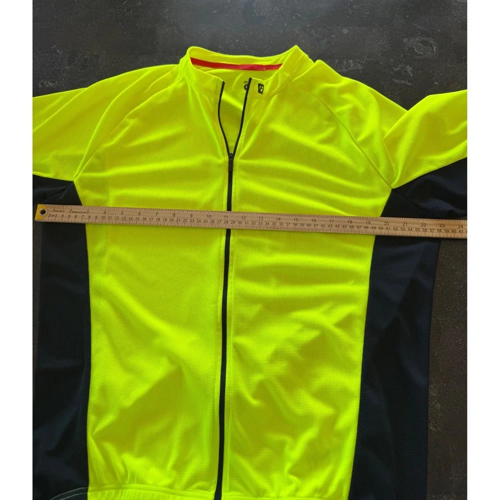 Bontrager Solstice Cycling Jersey Mens XL Short Neon Yellow Full Zip Bike Hiking - Picture 9 of 10